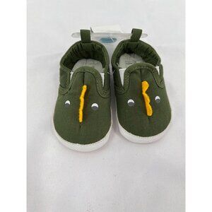 Carter's  Baby Crib Shoes Size 3-6 Mos Dinosaur New With Tags Green